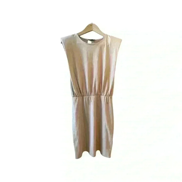 Express Tan Beige Taupe Summer Mini Dress Cap Sleeve - Picture 2 of 10